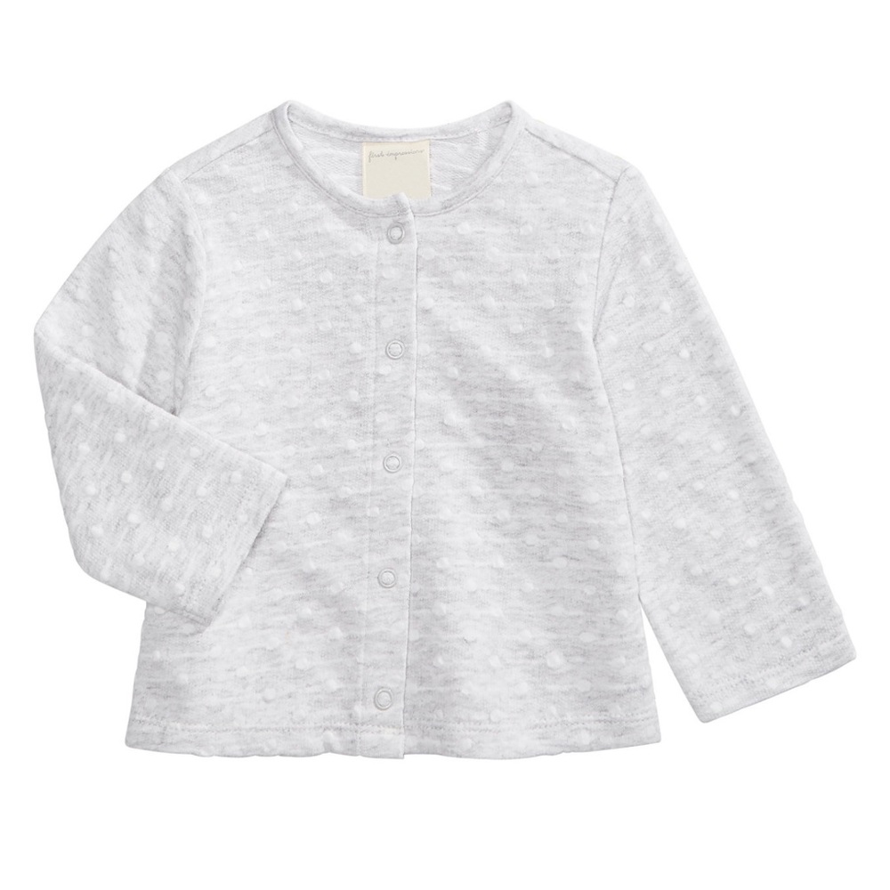 First Impressions Baby Girl’s Cotton Dot Cardigan